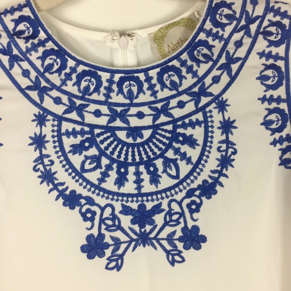 Alythea White Embroidery Sheath Mini Dress B6 - Picture 6 of 8